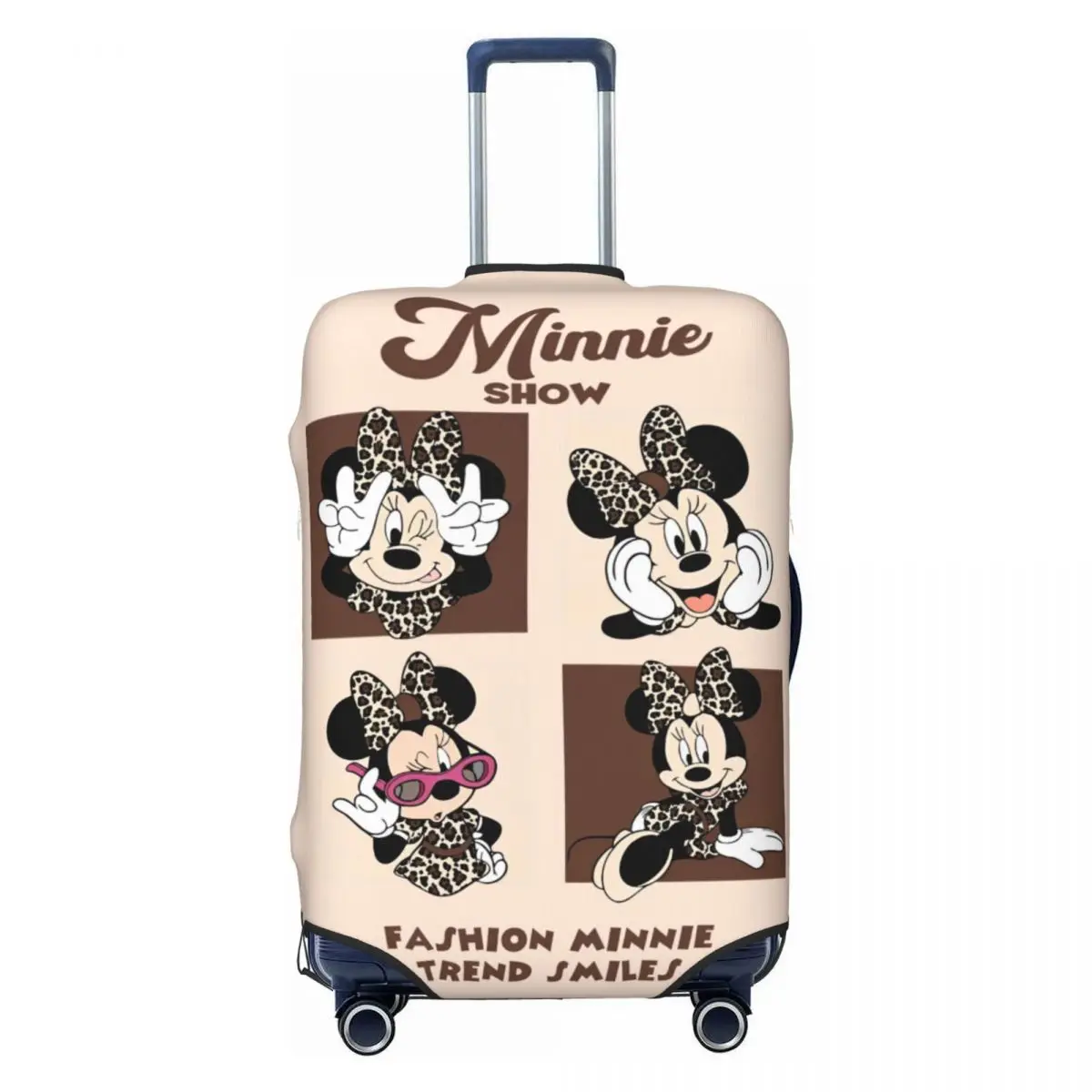 Mickey And Minnie Cartoon Travel Luggage Cover Durable Suitcase Protector Washable Baggage Covers Fits 18-32 Inch Luggage