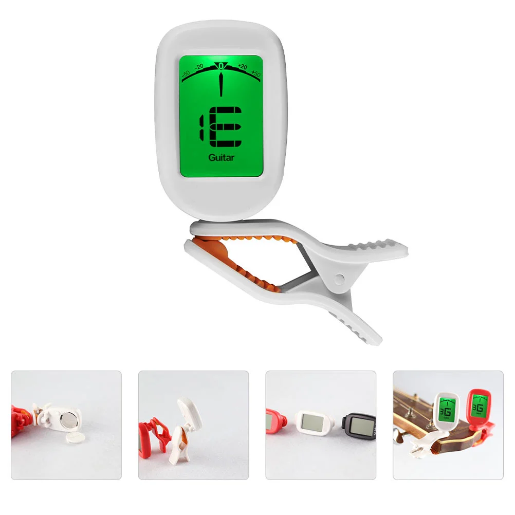 

Portable Guitar Tuner Lcd Display Multiple Tuning Modes Non-Slip Clamp For Violin Bass Ukulele Folk Guitar Instrument Accessory