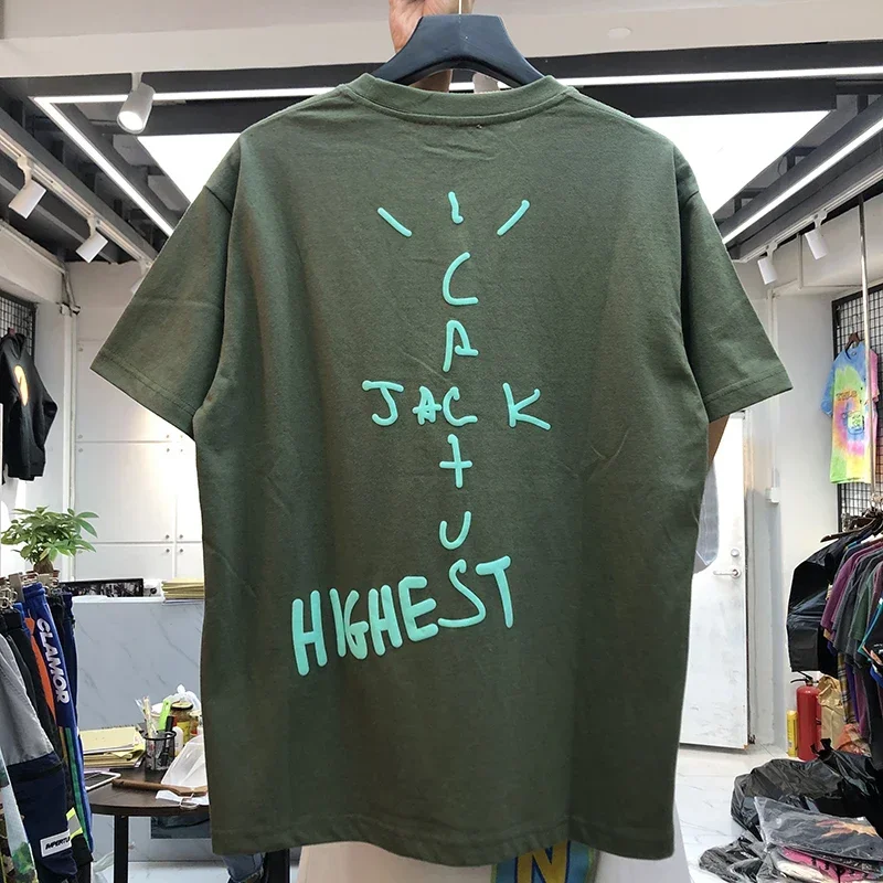 New luxury 2024 Men  cactus jack T Shirts T-Shirt Hip Hop Skateboard Street Cotton T-Shirts Tee Top Kenye West High Quality