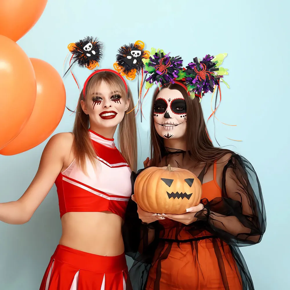 Halloween Tassel Pumpkin Spider Skeleton Hairband Costume Cosplay Headband Family's Halloween Party Photo Prop Decor Headdresses image 5