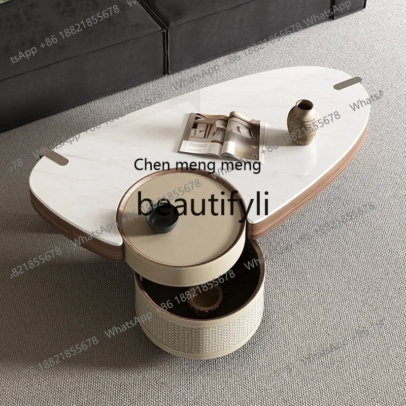 

B7304 Special-shaped coffee table combination high-end microcrystalline stone art modern simple designer living room small apart