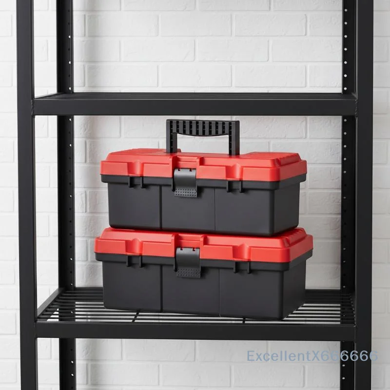 Heavy Duty Plastic Tool Storage Box with Handle Portable Multi-functional Organizer Case for Garage Car Hardware Repair
