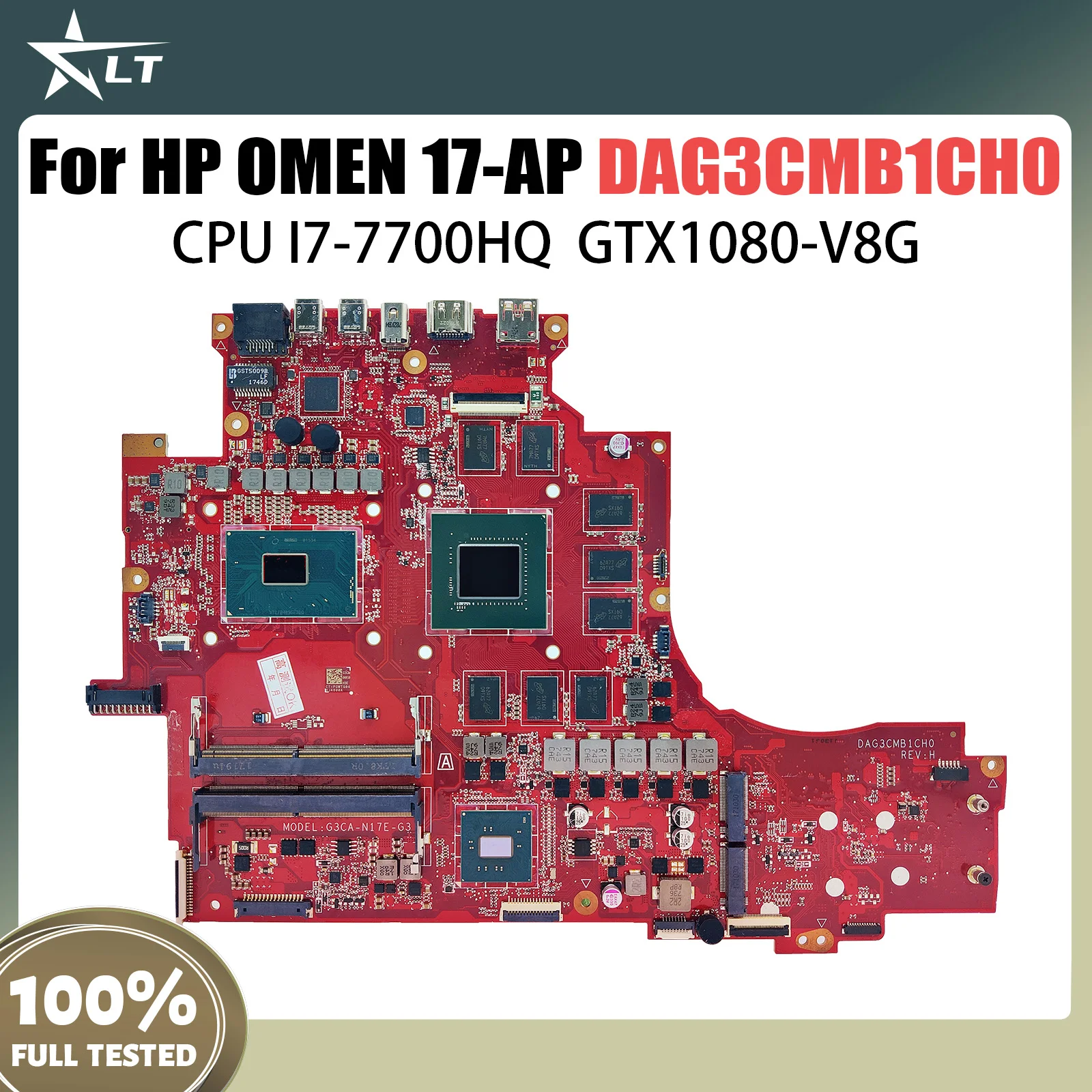 DAG3CMB1CH0 Mainboard For HP OMEN 17-AP Laptop Motherboard With I7-7700HQ CPU GTX1080 V8G DDR4 940623-601 Test OK