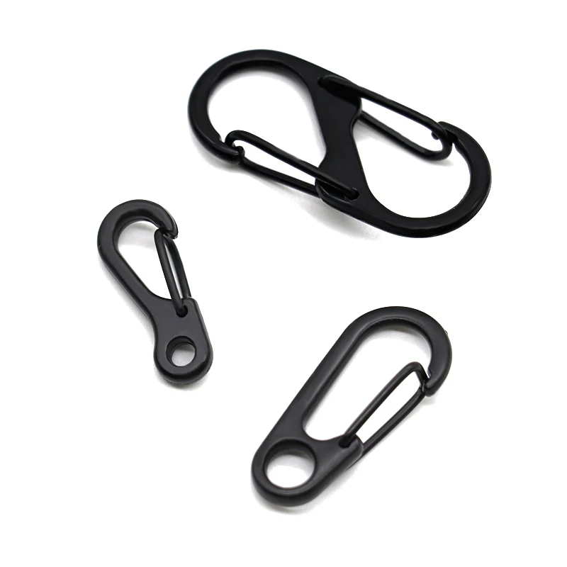 Preto S Shaped Chaveiro Anel Titular, Anéis de Metal Gancho, Fechos Gancho, Jóias DIY Fazendo Descobertas, 8, 5 Pcs, 10Pcs