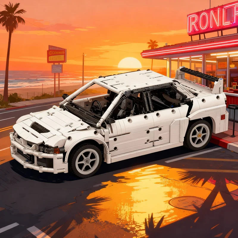 

1590pcs MOC Mitsubishi Lancer Evolution VIII 1 12 Technical Model Building Blocks Creative Display Gift Collectible Decor Kids