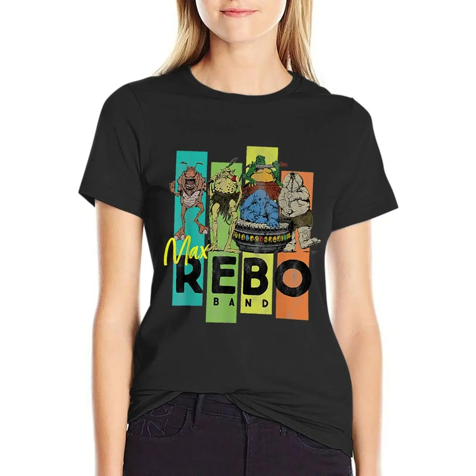 

Aliens Max Rebo Band Vintage Concert T-Shirt anime clothes oversized cute clothes korean Women's clothes