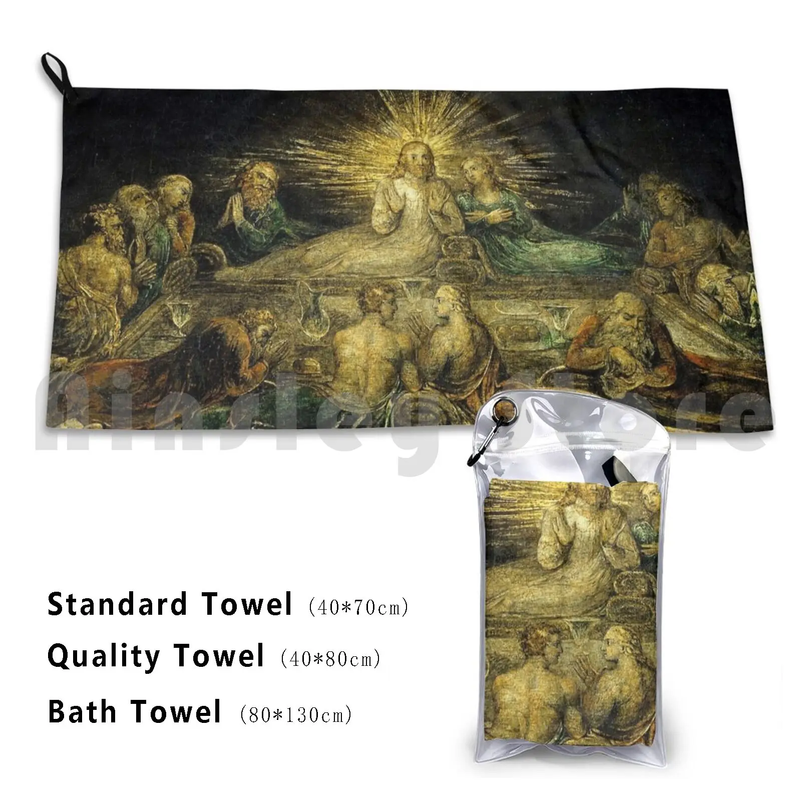 The Last Supper-William Blake Custom Towel Bath Towel Religious New Jesus Christ Apostles Meal Rays