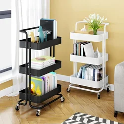 Trolley Organizer Auxiliary Cart With Wheels Plastic Shelf Kitchen Furniture Cabinet Storage Rack Drawers Bathroom Mobile Snack