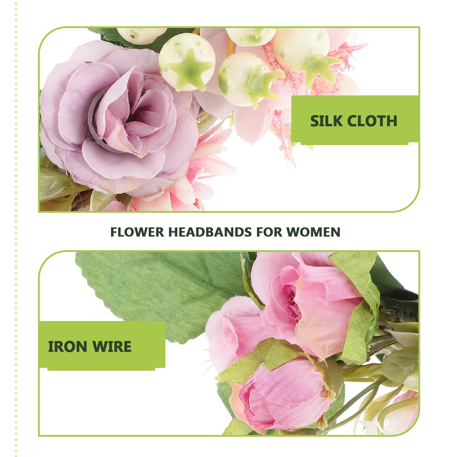 

Floral Crown Headb for Women Girls Wedding Bride Flower Hair Accessories Sweet Elegant Stylish Everyday Wear