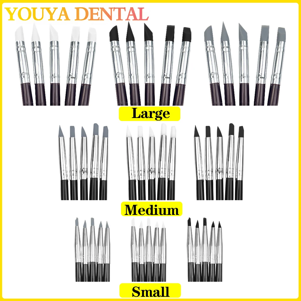 

5Pcs/set Dental Resin Silicone Shaping Pen Brush Teeth Shaping DIY Drawing Tools Dentistry Composite Cement Porcelain Art Brush