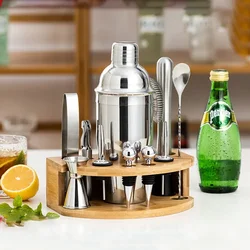 Stainless Steel Cocktail Shaker Set Mixer Bartender Kit Cobbler Boston Shaker Bars Set Tools Jigger Mixer Muddler Pourer Spoon