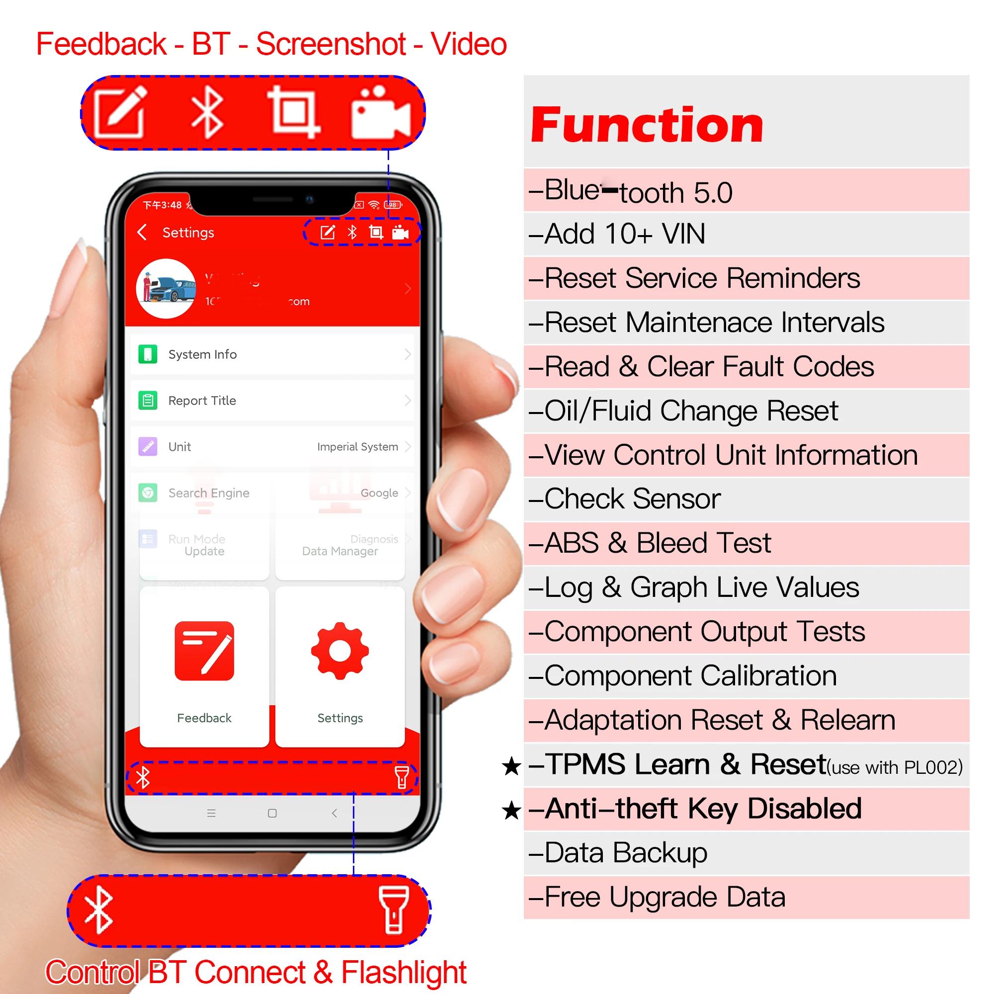 Motorcycle Diagnostic scanner WOYO CTB008 2.0 For BMW R1200 R1250 F850 F750 RnineT Blue-tooth 5.0 For iphone IOS Android 64-bit