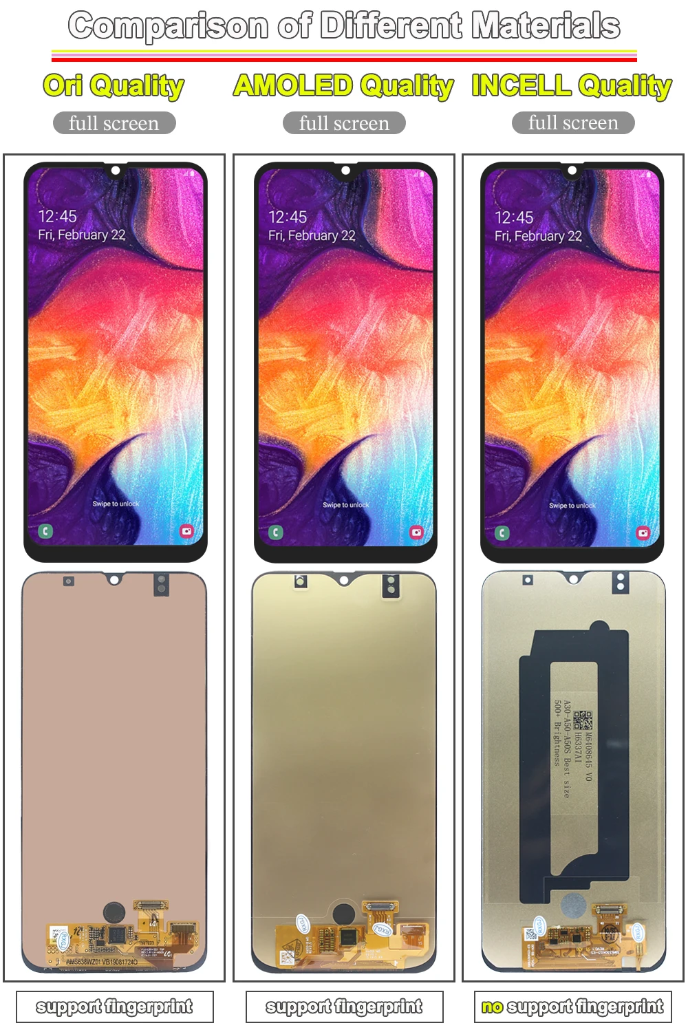 Wyświetlacz AMOLED z ekranem dotykowym i digitizerem, z ramką, zamiennik do Samsung Galaxy A50 A505F A505G A505W, do Samsung A50 — zdjęcie produktu 2