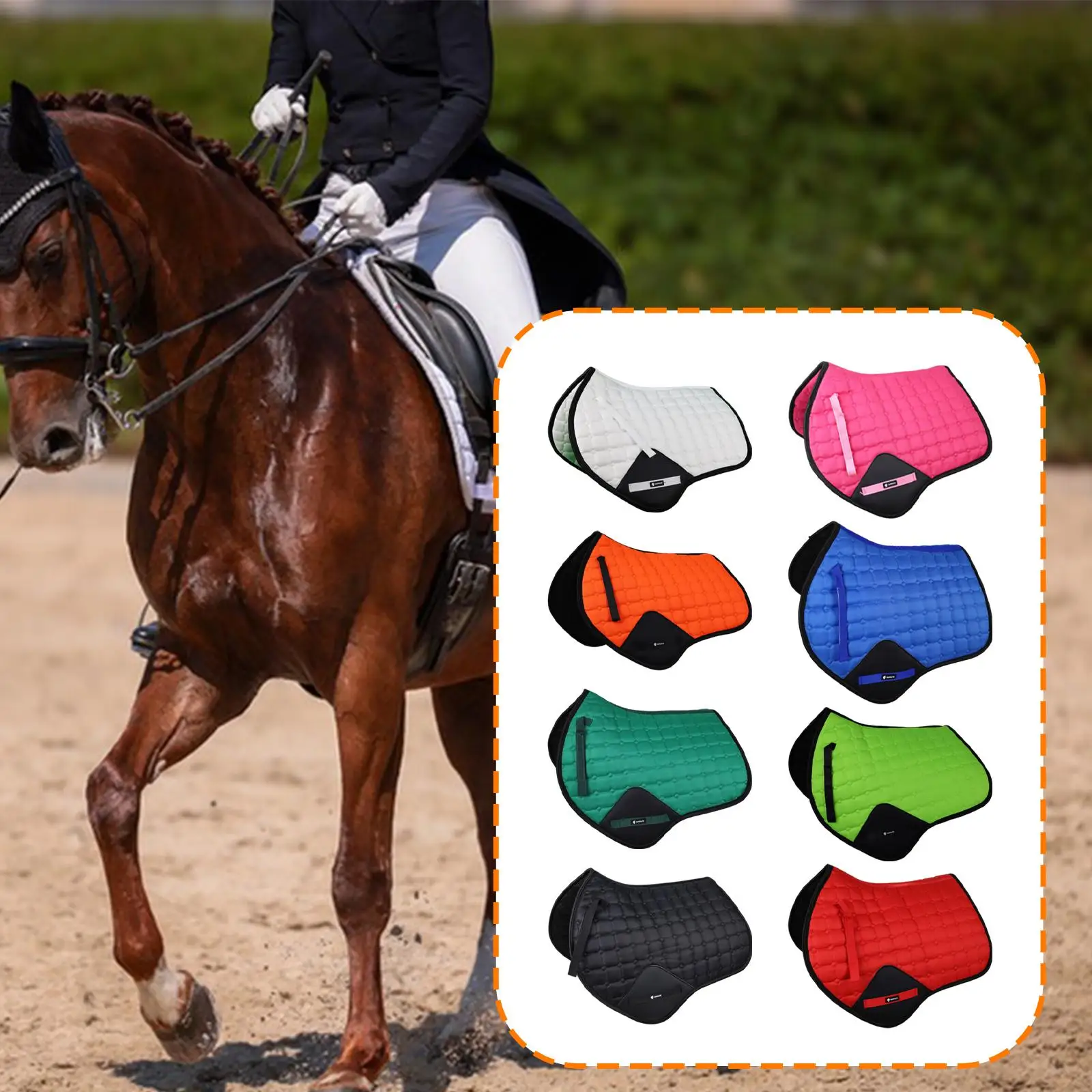 Equestrian Saddle Pad Shock Absorber Horse Seat Cushion Canvas Sweat Absorbing Non Slip Outdoor Training Gear