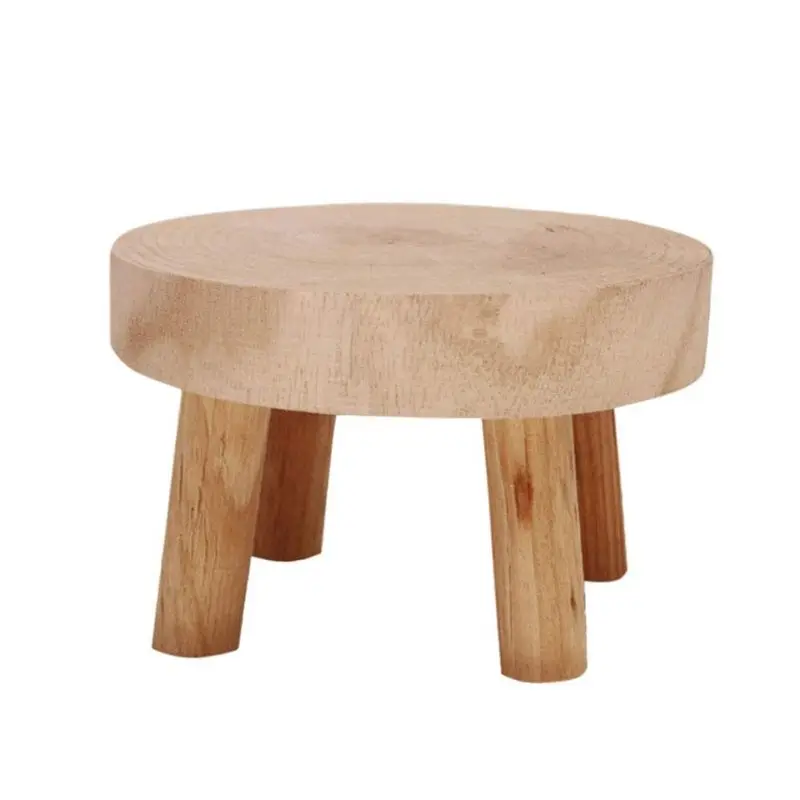 

A21Q -Mini Wooden Stool Display Plant Stand Decorative Wood Plant Stool Bonsai Holder For Indoor Outdoor Home Garden