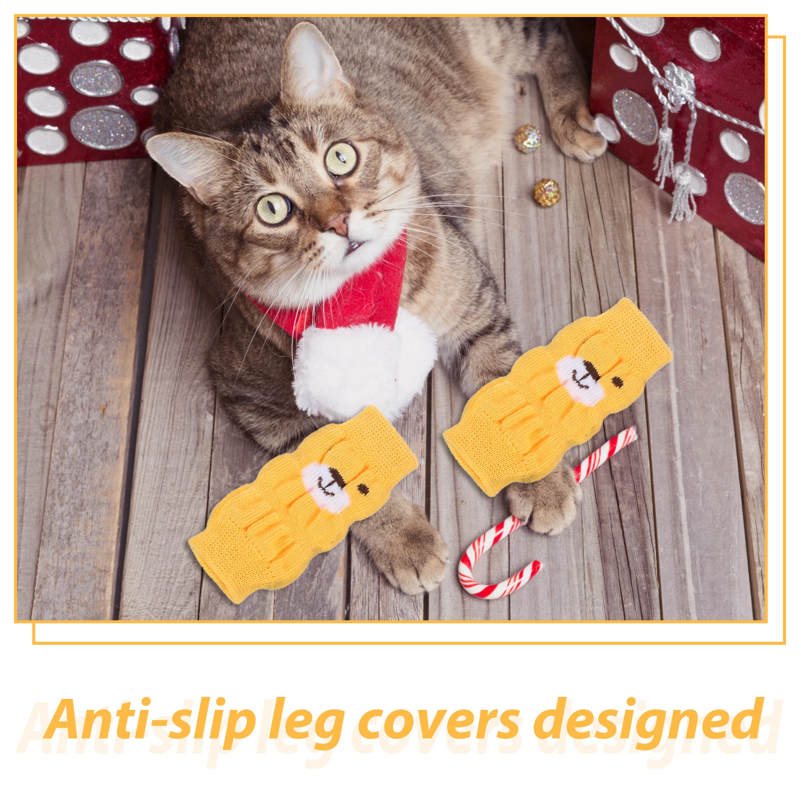 

4pcs Socks Dog Leg Warmers Legs Warmer Protector Polyester Small Size Anti Slip Durable Pet Dog Socks Leg Warmers