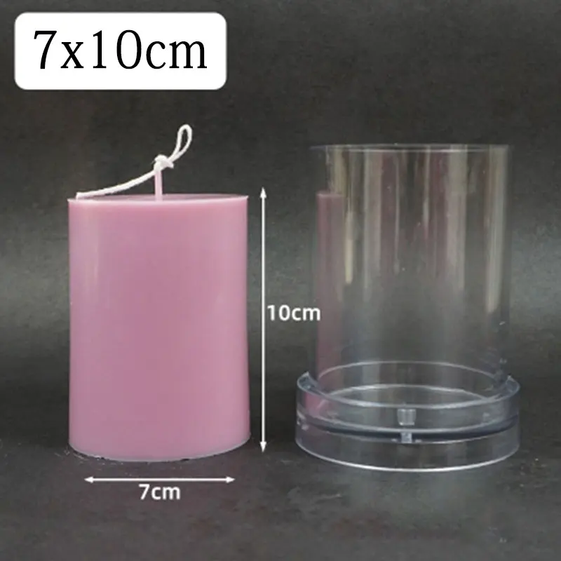 Acrylic 3D Flat Top Cylindrical Candle Mold DIY Candle Making Mould Handmade Easy Demolding Plastic Molds Home Decor