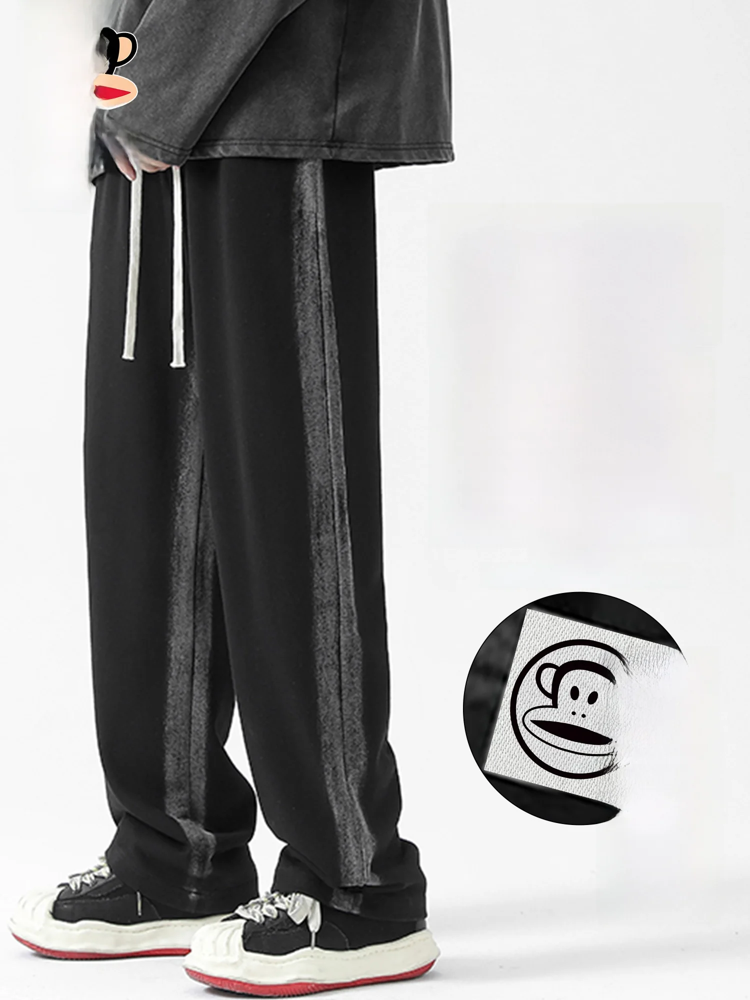 

Мужские повседневные брюки PaulFrank с флисовой подкладкой, широкие, прямого кроя, зимние, теплые, из комфортной хлопковой смеси