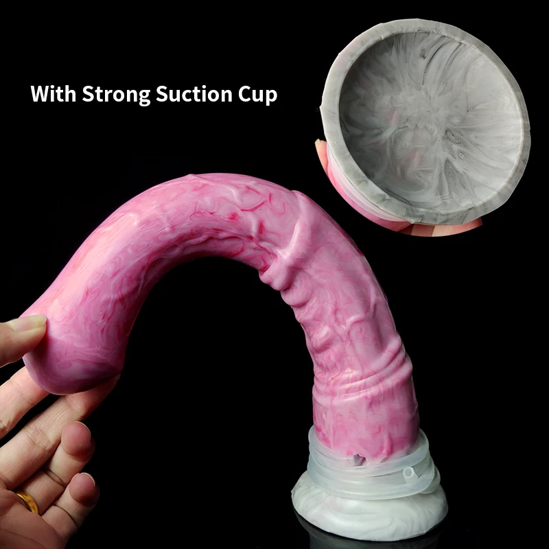 YOCY Long Horse Dildo Realistic Gray Meat Color Animal Dildos Squirting Fuction Vaginal Stimualtor Fake Penis Sex Toy For Female