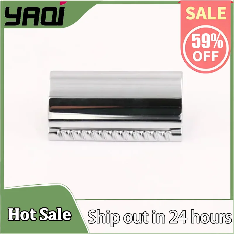 

YAQI Chrome Color Scalloped Bar Double Edge Mens Safety Razor Head Without Logo 28.4g Portable shaving tool accessory