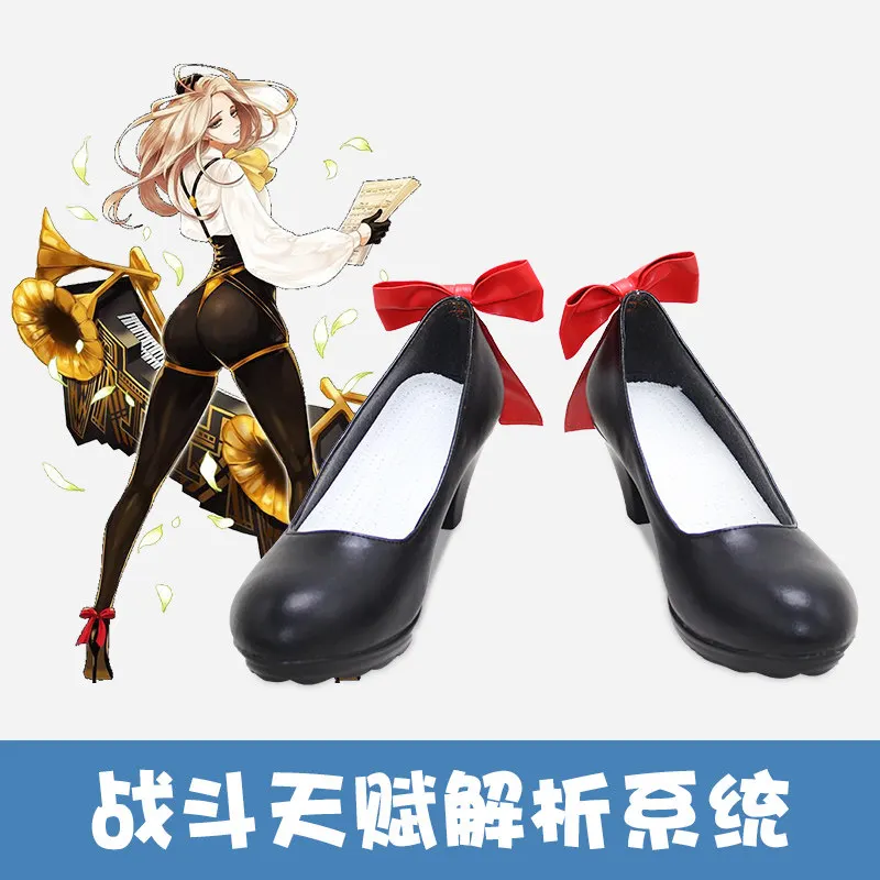 Violetta Noire Cosplay Shoes Black Red Bow high heels NND Compass Female Male Role Playing Shoes Can Custom Made