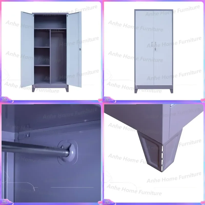 Steel Two Door Nordic Style Locker with Standing Feet Lockable Space Saving Modern Design Suitable for Living Rooms and Gyms