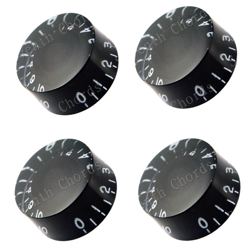 8Pcs Black Bottom White Digita Electric Guitar Bass Speed Control Knobs Tone Volume Knobs Buttons Guitar Accessories Parts