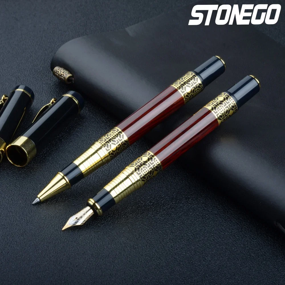 

Классическая перьевая ручка из дерева, металлическая перьевая ручка 0,5 мм, высококачественная деловая ручка для подписи, ручка-роллер, офисный инструмент для письма