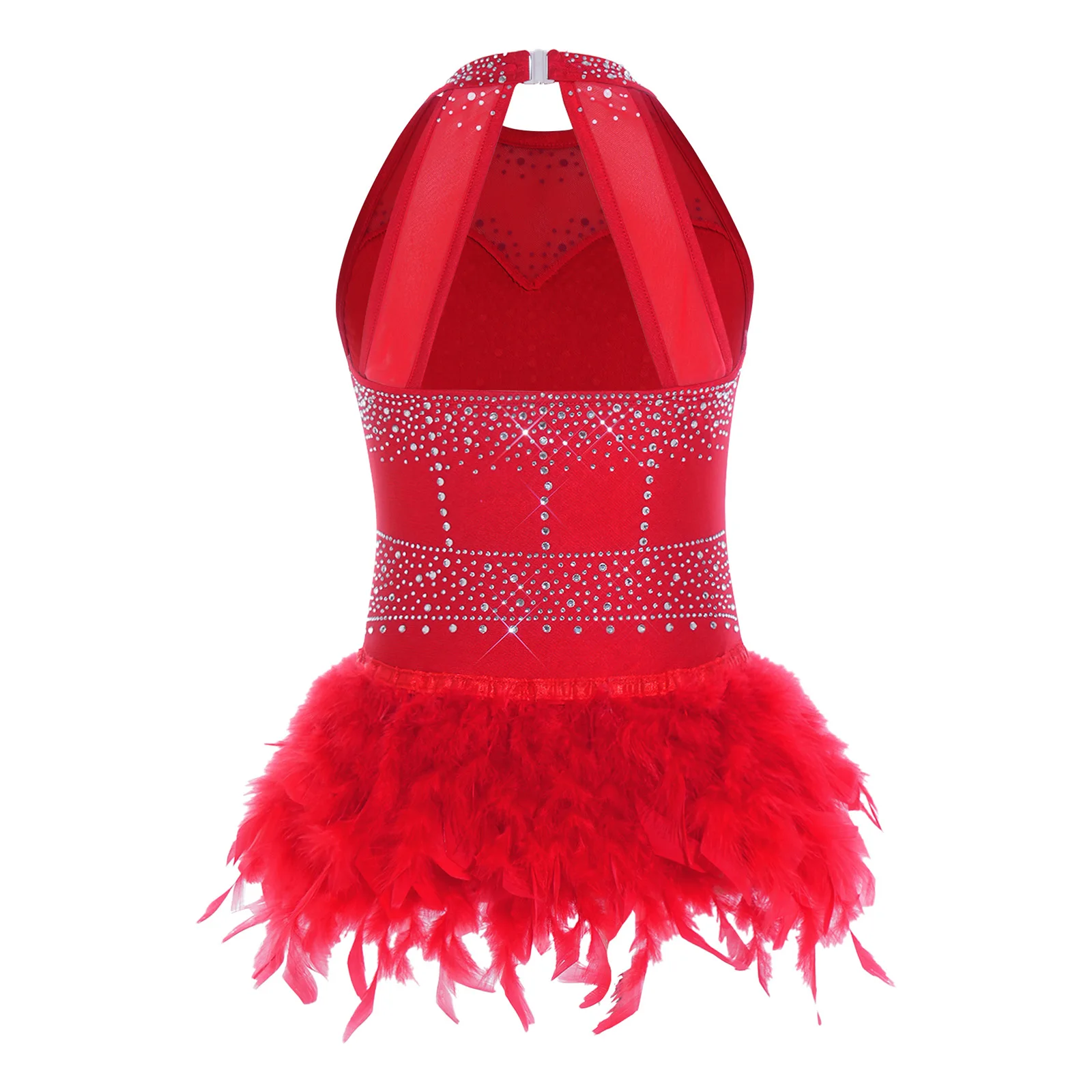 Kids Tassel Leotard Feather Latin Dance Costume Fringed Jumpsuit Halter Bodysuit Rumba Salsa Dance Tango Cha-cha Jazz Dancewear