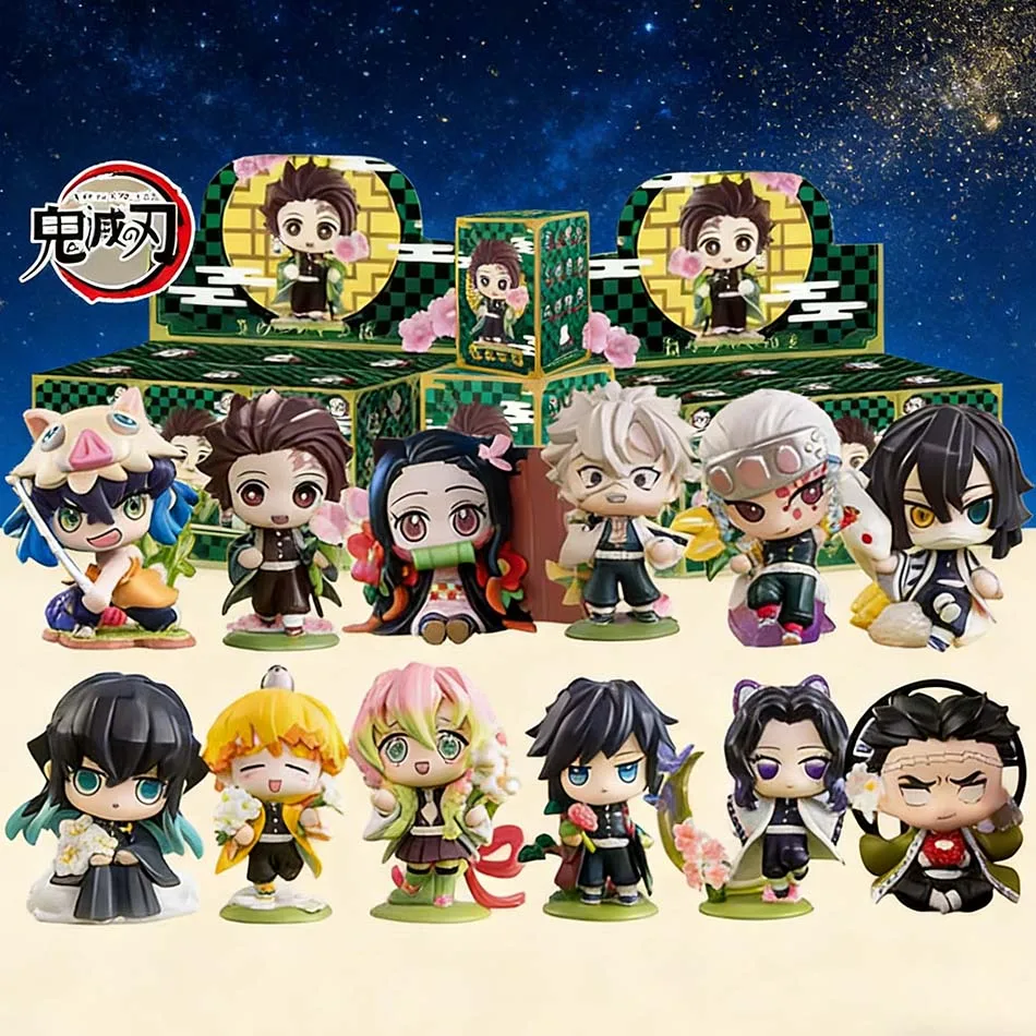 

1-12 шт. Аниме-фигурки Demon Slayer в слепой упаковке: Танджиро Камадо, Нэзуко, мультяшные фигурки, модели из ПВХ, украшения, подарки для детей на Рождество и Хэллоуин