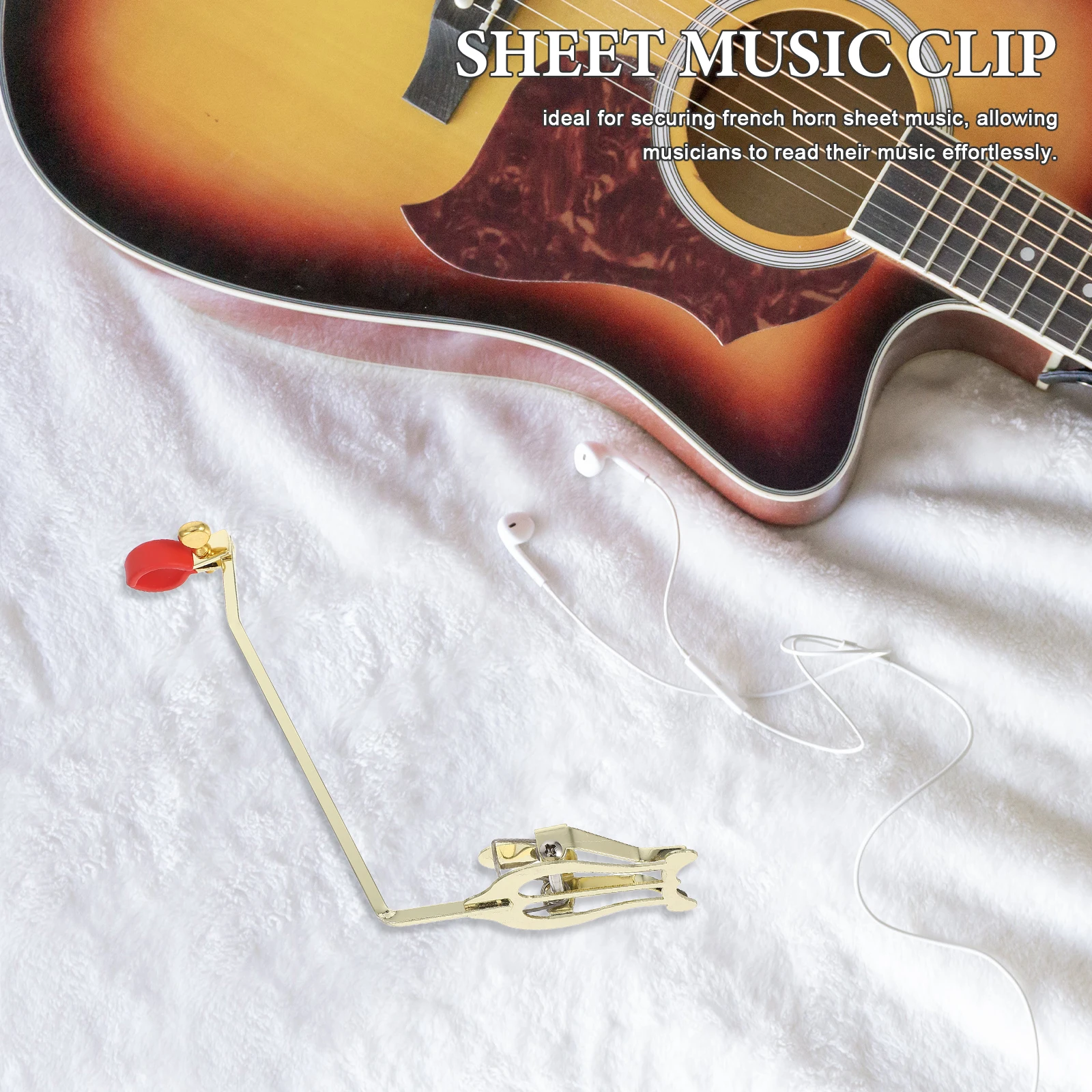 

French Horn Sheet Music Clip Lightweight Portable Musical Instrument Accessories Stainless Steel Trombone Lyre Holder Trumpet