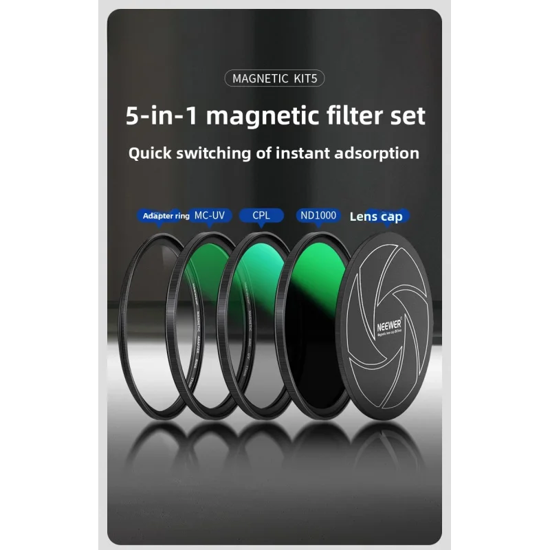 

49mm NEEWER magnetic filter CPL polarizing filter ND1000UV protective filter adjustable nd2-32 suitabl forCanon Fujifilm SONY