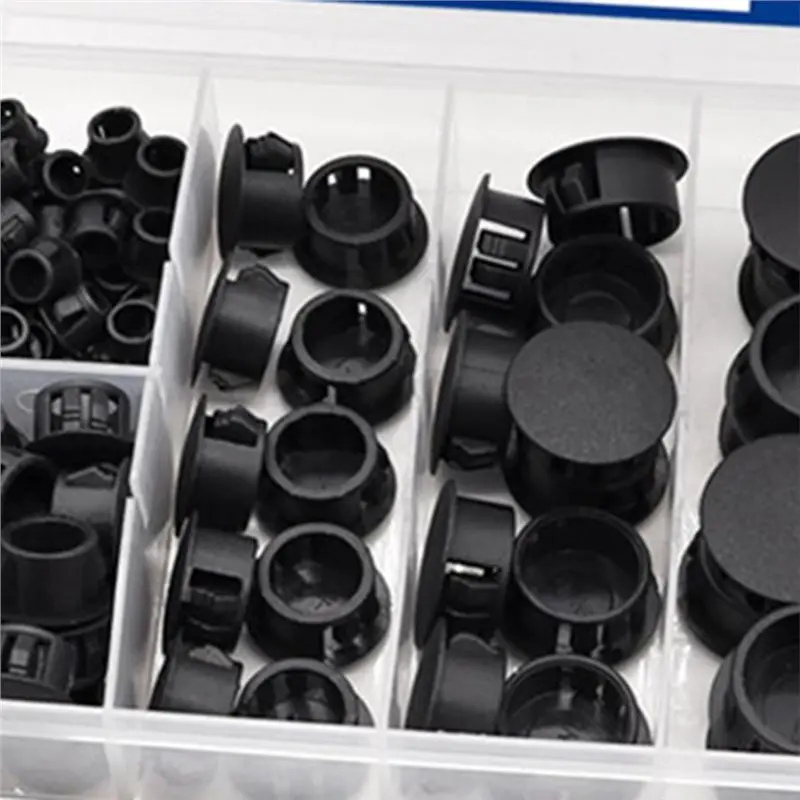 AFOURT-Furniture Cabinet Insert End Caps 135Pcs 8 Sizes Nylon Plastic Hole Plugs Round Drill Hole, Industrial Hardware& Plugs