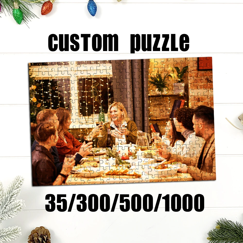 35/300/500pcs  family Customized Picture Custom DIY Personalised Photo Portrait Puzzles Personalized Poster For Baby Toy Educ