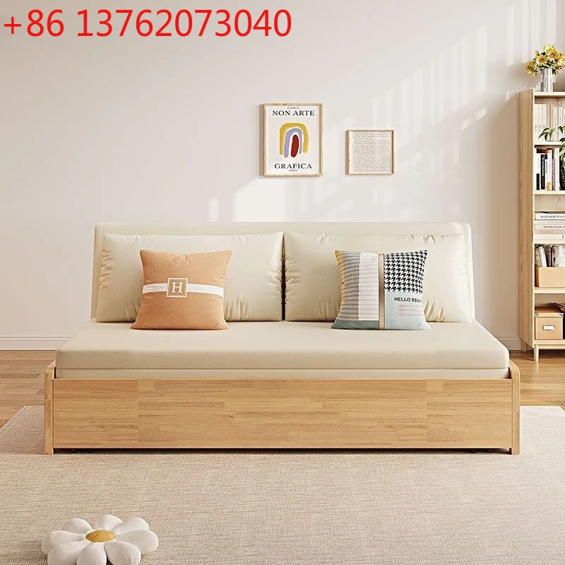 

TT Складной диван-кровать из массива дерева без подлокотников Многофункциональный выдвижной складной двойной гостиной двойного назначения