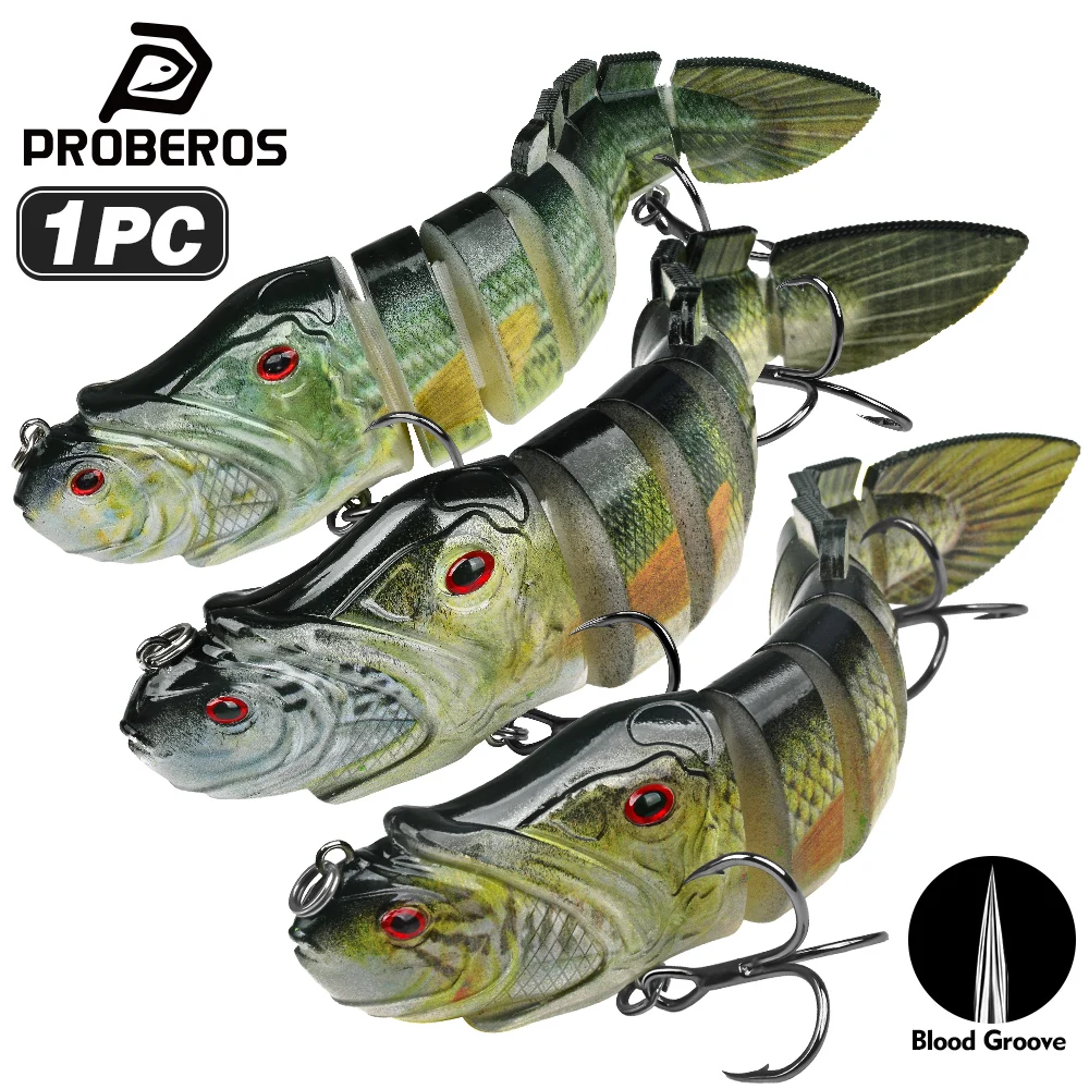 

Proberos Multi Jointed Fishing Lures Crank Bait Slow Sinking Bionic Artificial Bait Freshwater Saltwater Trout Bass Fishing Acce
