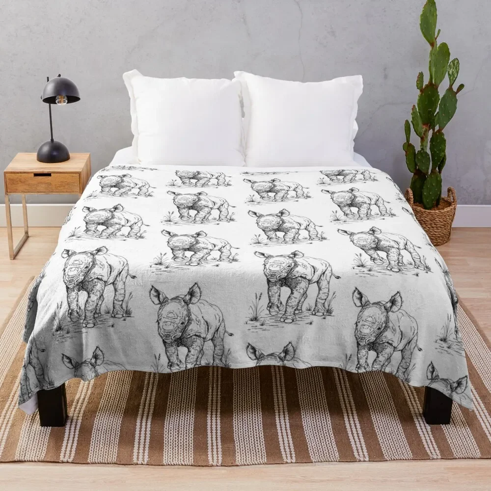

Baby Rhino Throw Blanket