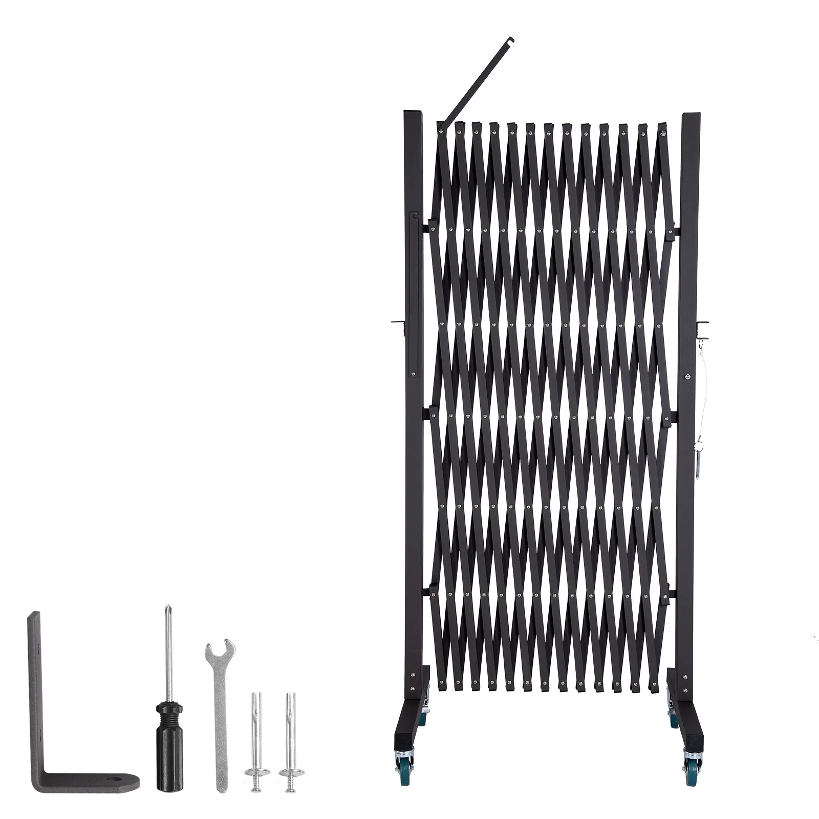 

Aluminum Retractable Fence with Casters 0-180 Degree Rotating for Garage Home School Warehouse