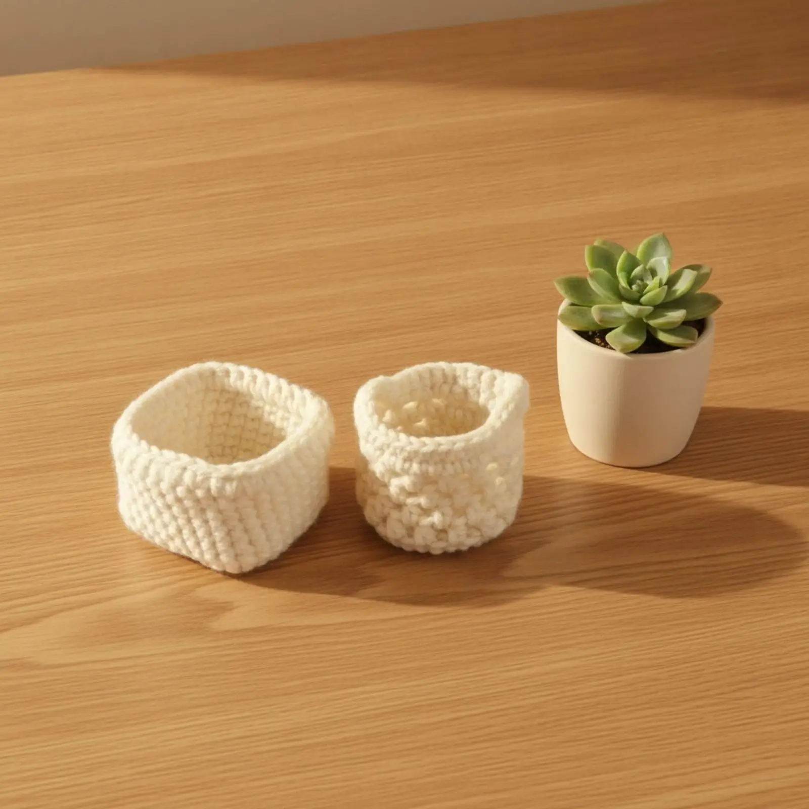 Handcrafted Cloth Basket for Tiny Scene Display Woven Storage for Dollhouse Accent