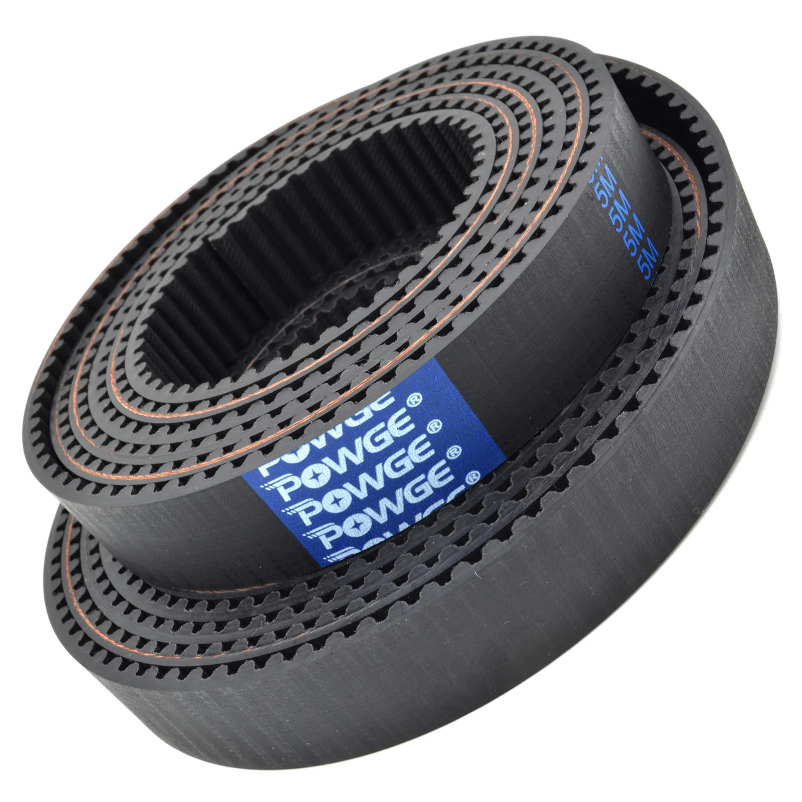 POWGE PU HTD 5M Open Timing belt Width 9/10/12/15/20/25/30/35/40/50mm Neoprene Rubber Polyurethane steel core HTD5M pulley CNC