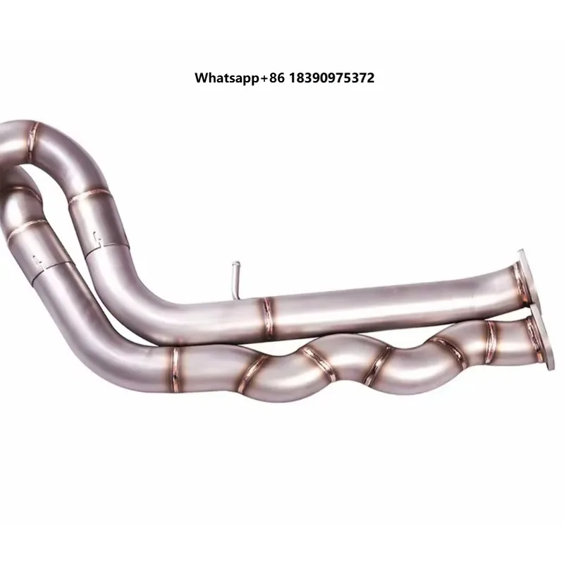 Stainless Steel Exhaust Pipe Mirror Polished 1.5mm Thick Exhaust Muffler System   h003