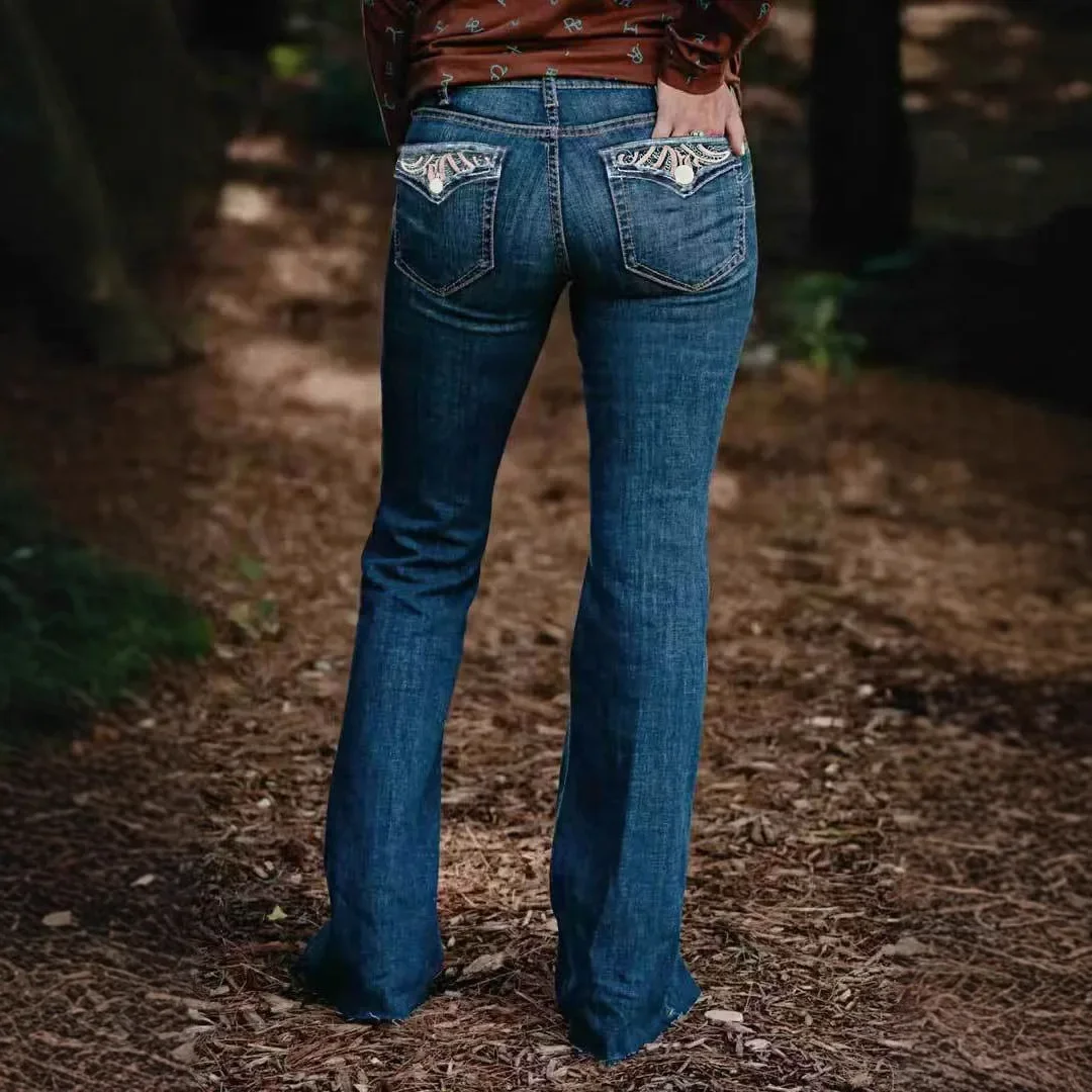 

Брюки-клеш, джинсы с вырезом, женские джинсы с высокой талией, винтажные потертые свободные брюки с карманами на молнии, летние брюки полной длины