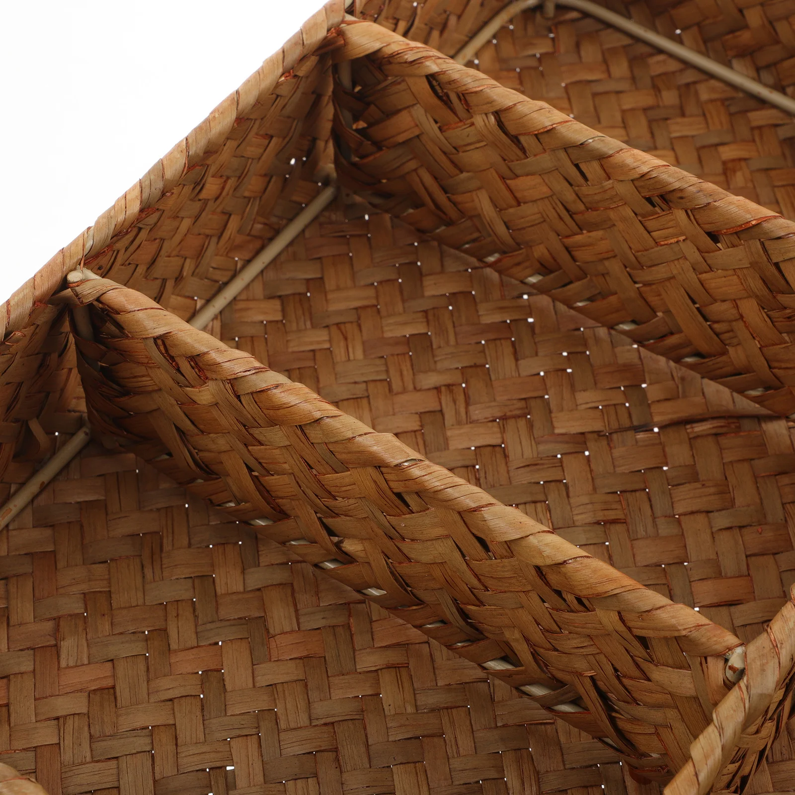 

Counter Organizer Basket 5-Grid Natural Woven Straw Divided Storage Bin Rustic Kitchen Bathroom Organizer Basket