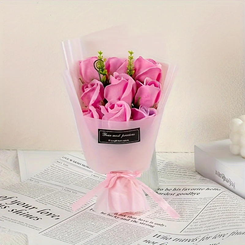 Charming Rose Bouquet Soap Flower Gift Box Perfect Gift for Valentine\'s Day Wedding & Engagement Unique Home Decor Accents
