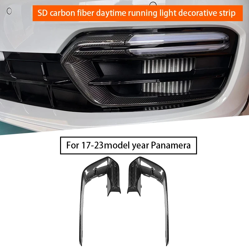 2pc Dry Carbon Fiber Replacement Style Double Led Daylight Decoarative Strip For Porsche Panamera 971 SD/GTS