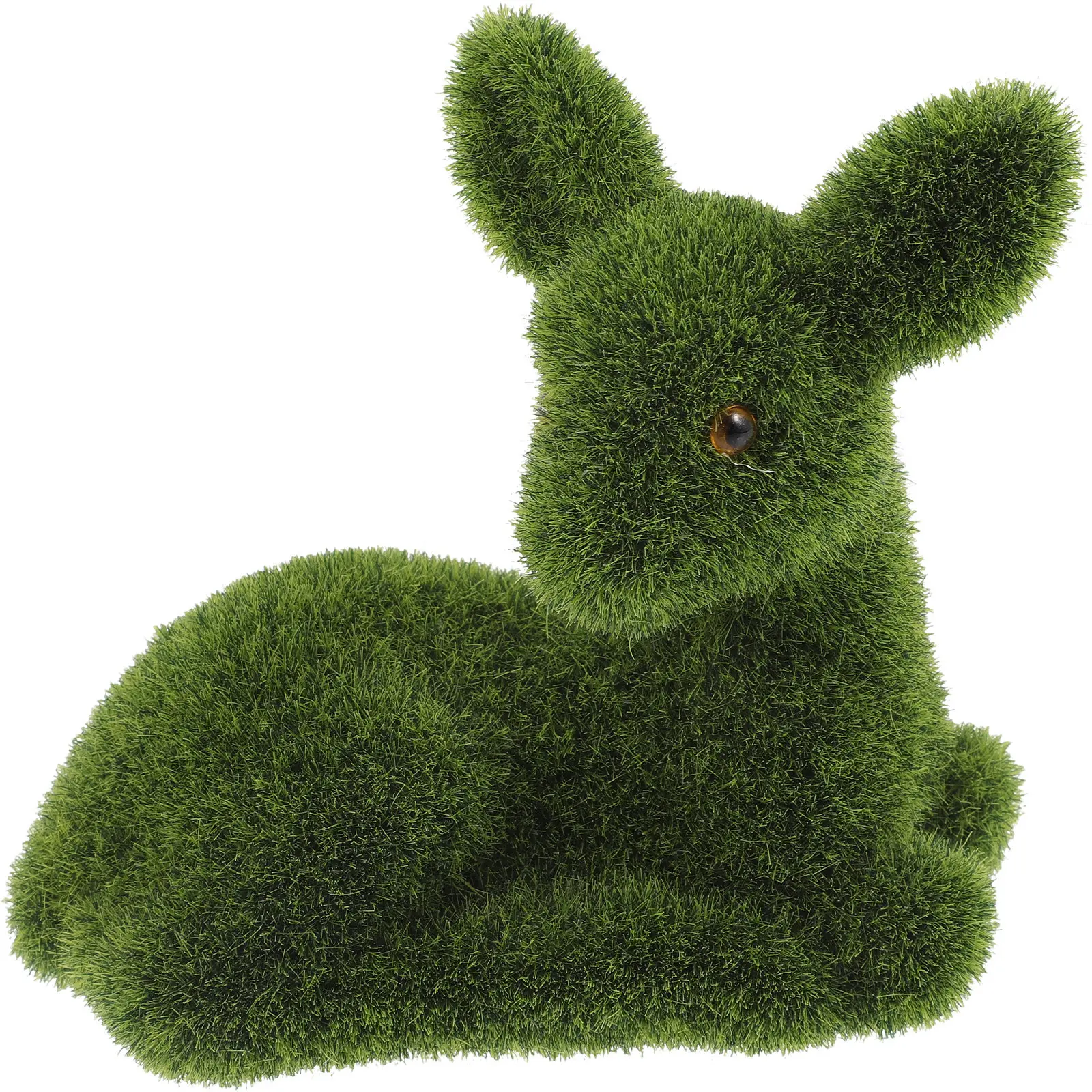 Flocking Deer Ornament for Garden Patio Lawn Outdoor Decor Miniature Landscape Decoration Spring Summer Festival Home Plant Gift
