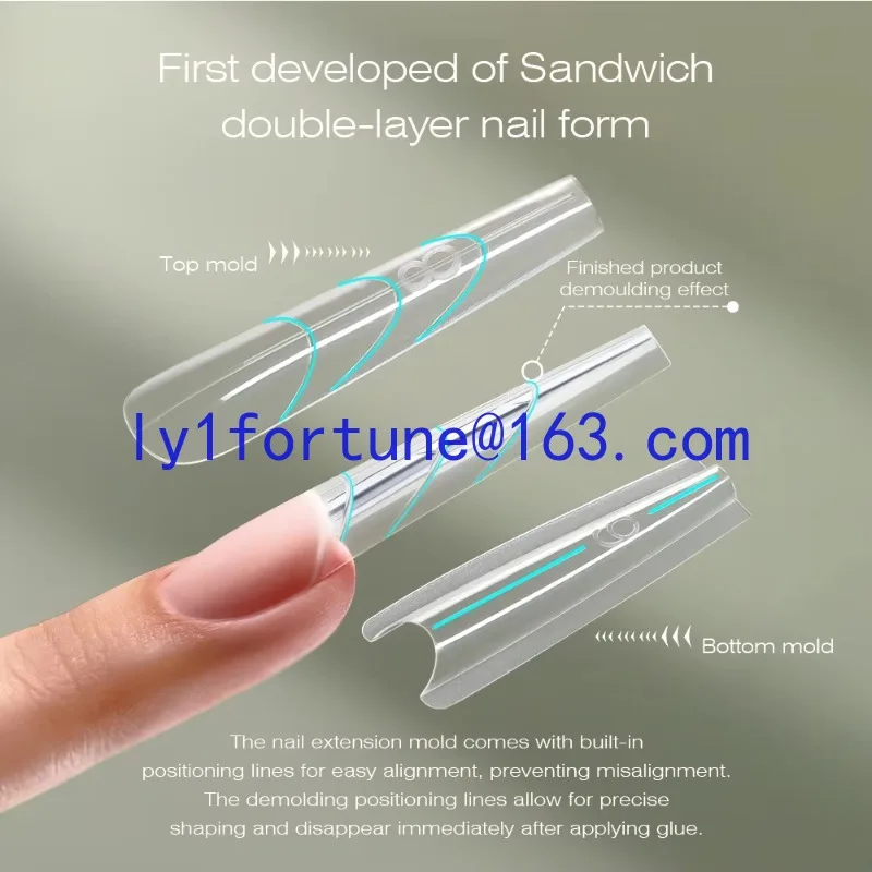 Nail film rapid extension crystal light therapy no paper tray French square almond nail art special