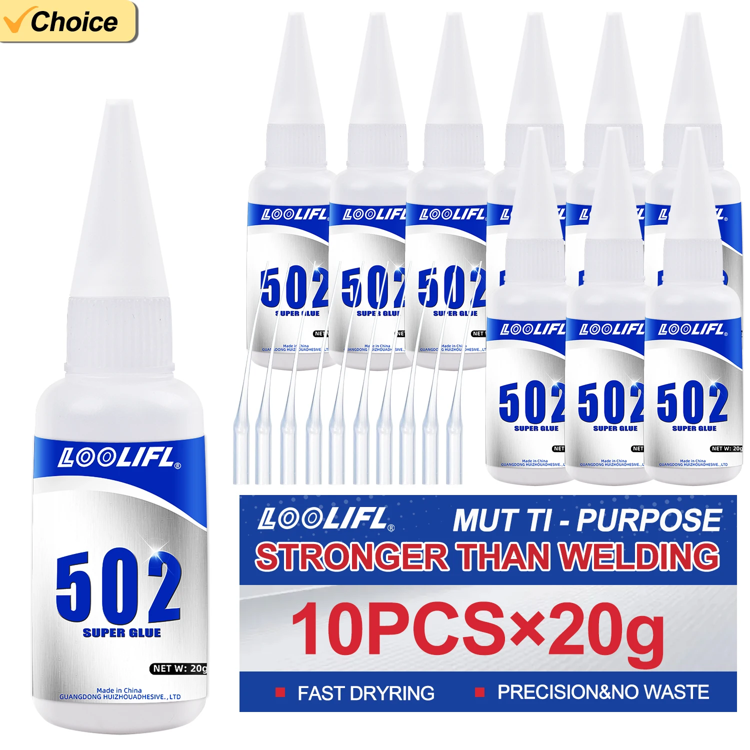 1–10 Stück 502 Superkleber, multifunktionaler Klebstoff, verwendet für Metall, Kunststoff, tägliche Wartung, kleine DIY-Prozessreparaturen, 20 g