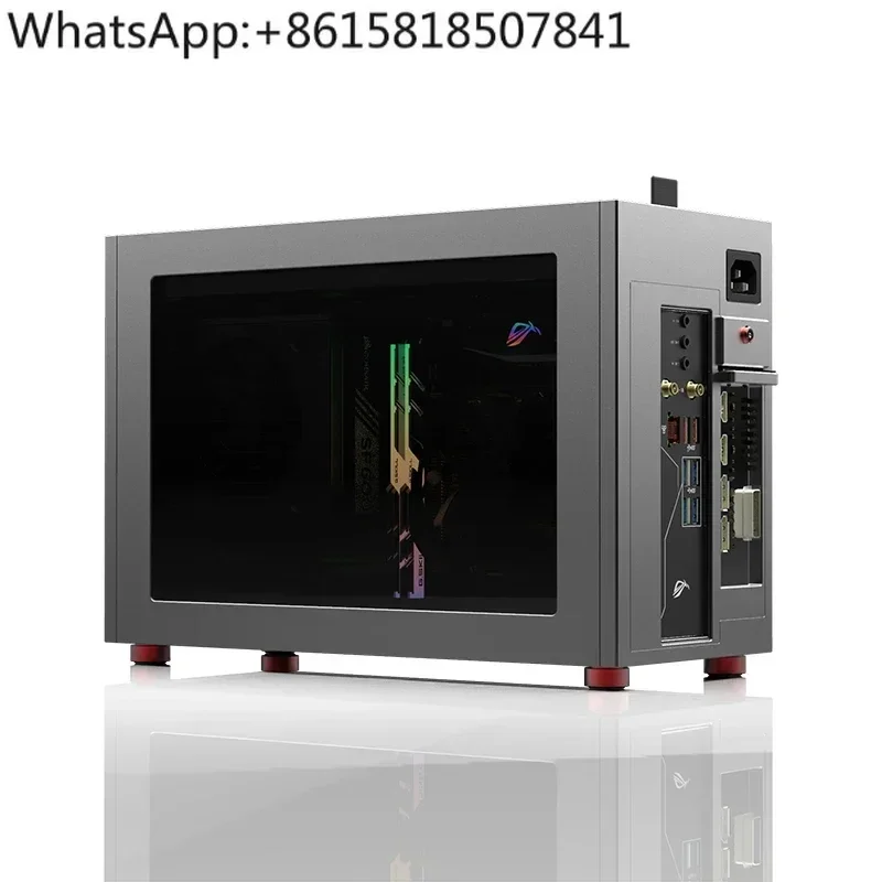 LL-33 mini240 water-cooled module itx chassis, all-aluminum double chamfer, tempered glass side penetration