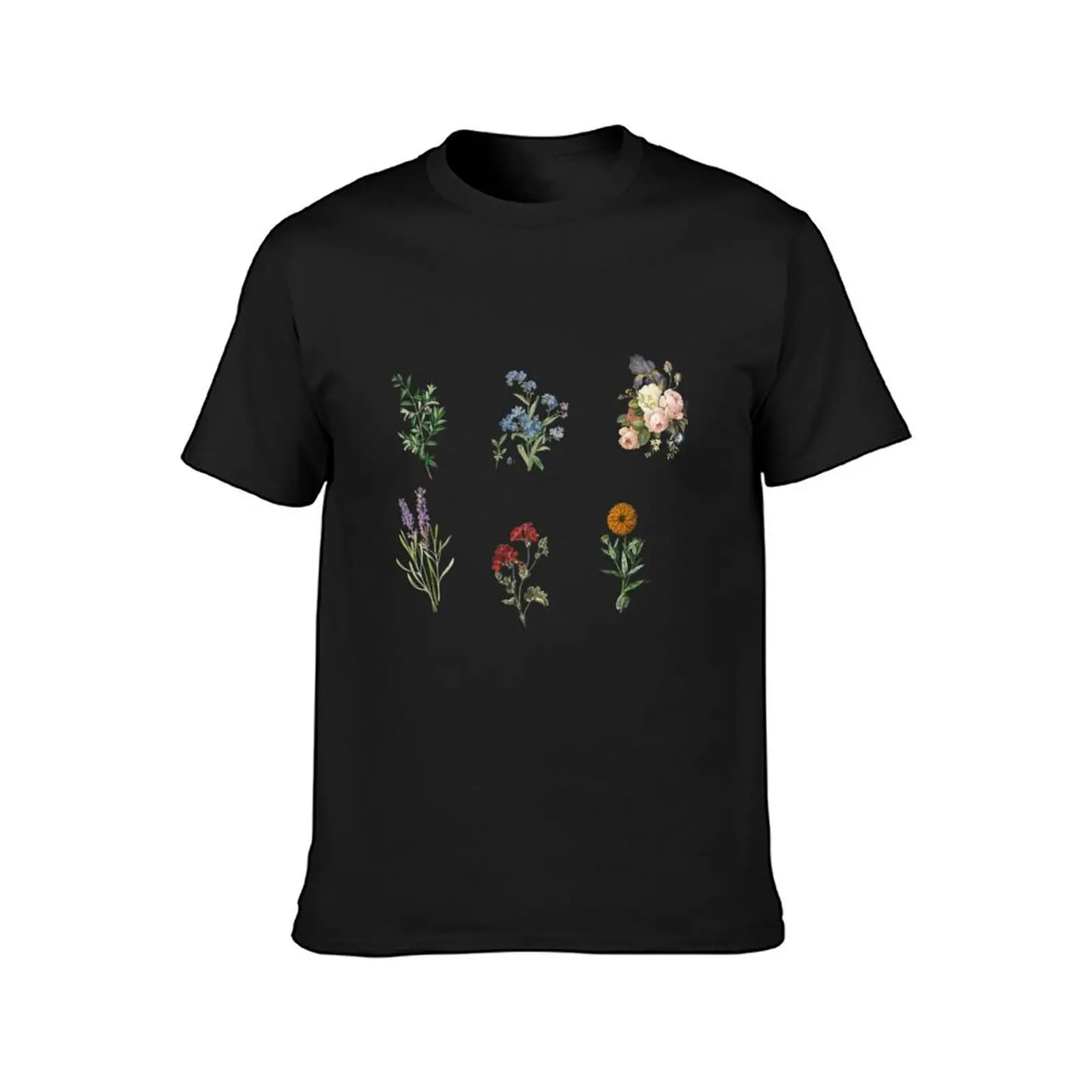 Botanical Aesthetic Vintage Flowers T-shirt sports fans tops men t shirts